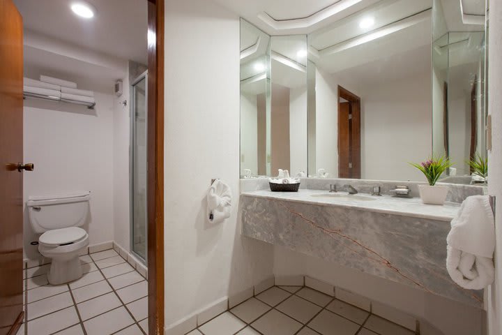 Private guest bathroom with shower