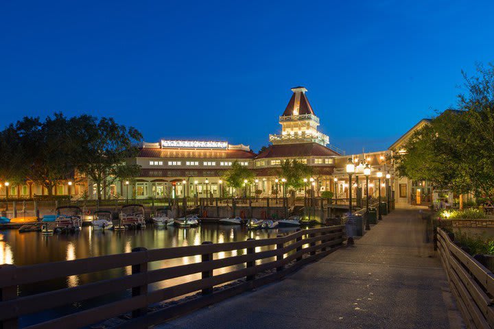 The main building resembles a steam boat station