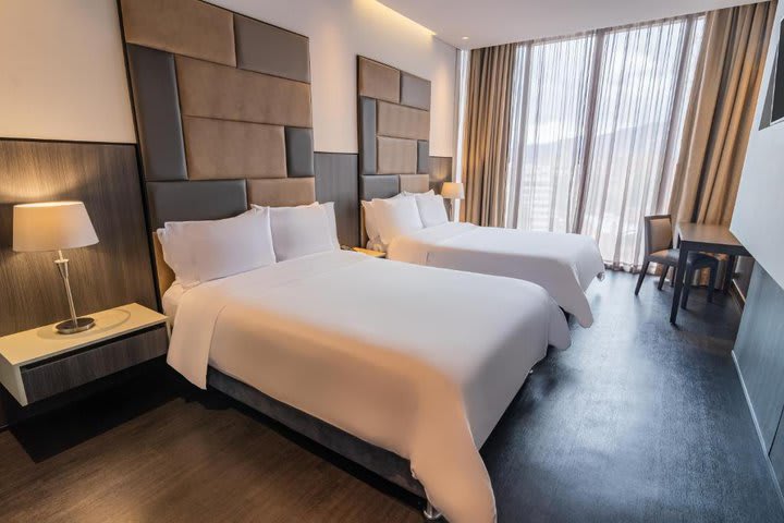 Guest rooms are equipped with air conditioning