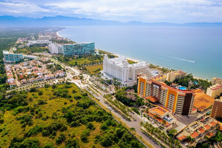 Aerial view of the hotel