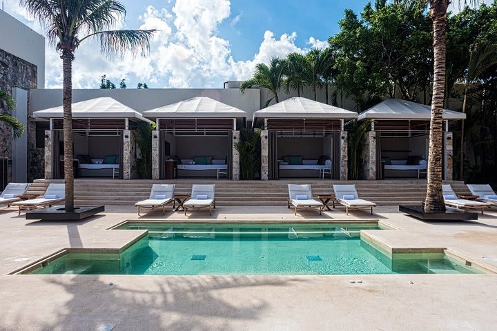 Pool with cabanas