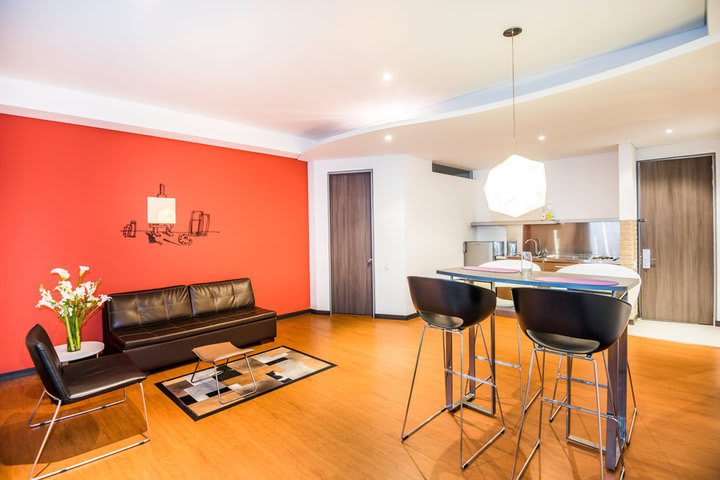 Dining area in an apartment