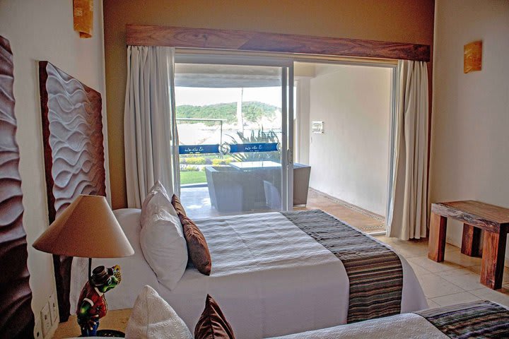 View of a deluxe guest room with terrace