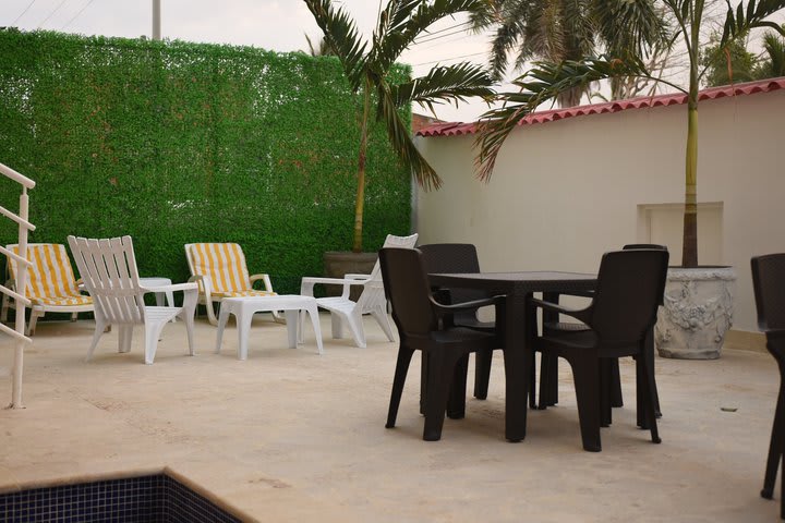 Sitting area by the pool