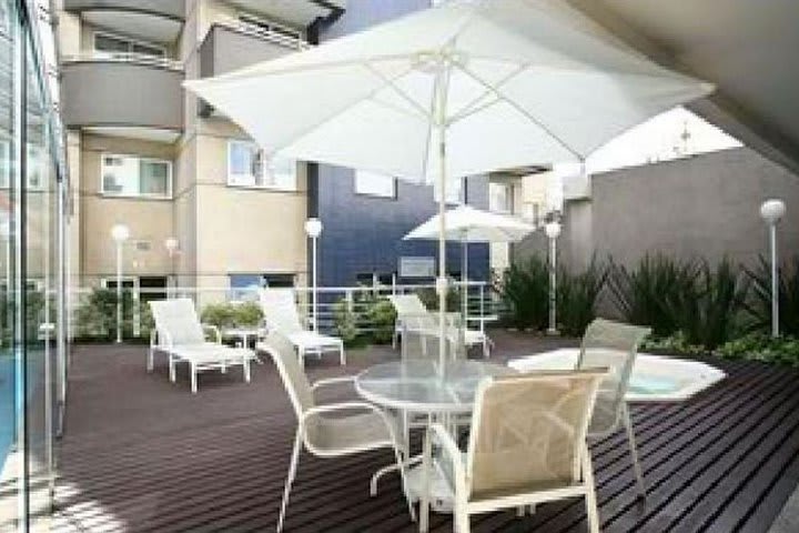 Terrace of the Saint Charbel Suites hotel in Sao Paulo