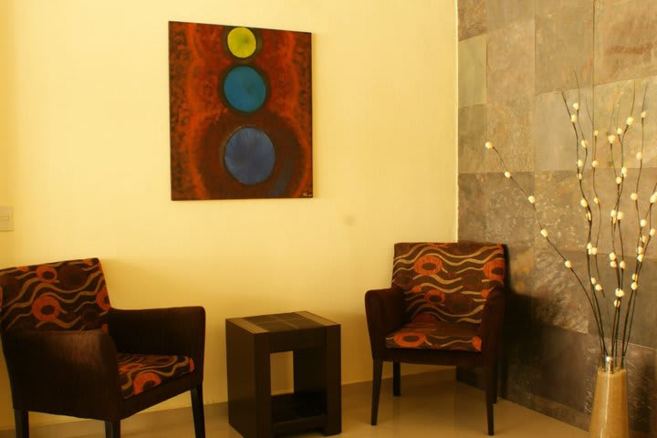 Sitting area in the lobby of Hotel Mocali