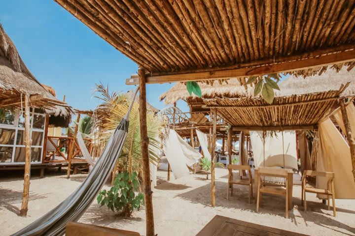 Hammocks at the beach area