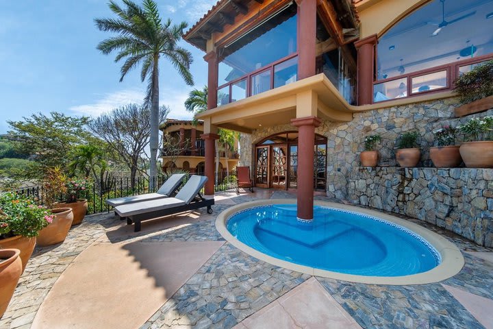 View of a honeymoon suite with private pool