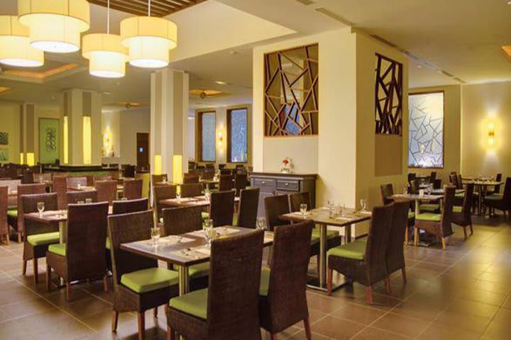 The main restaurant at the resort offers buffet service