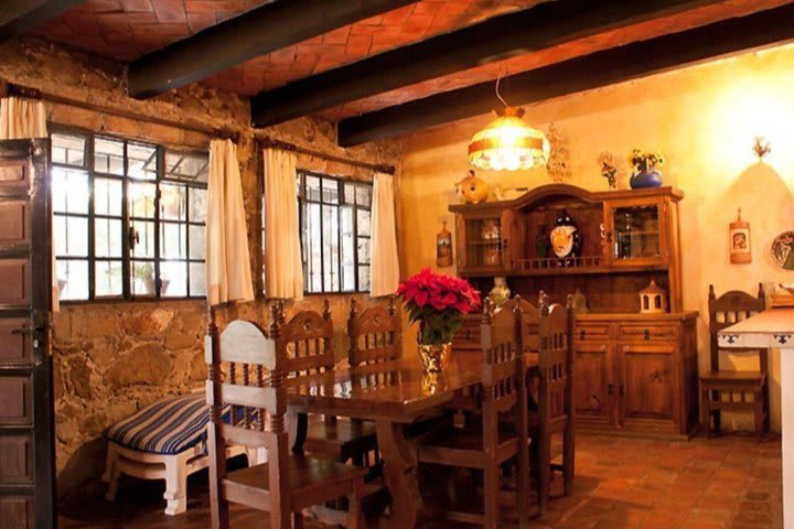 Dining area in the family cabana