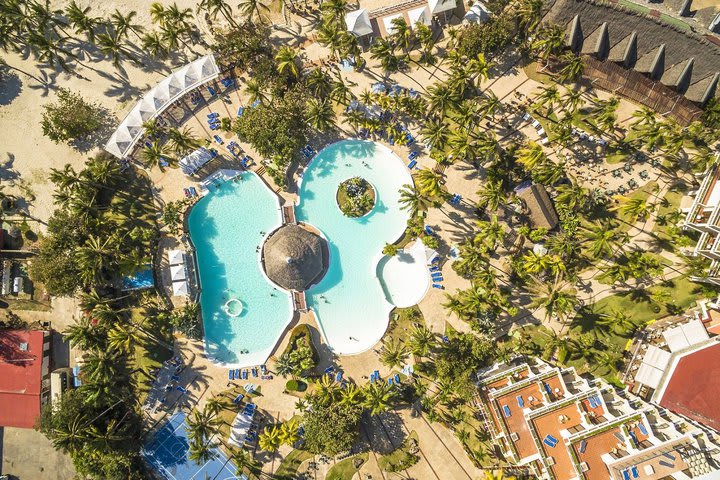 Vista de las piscinas