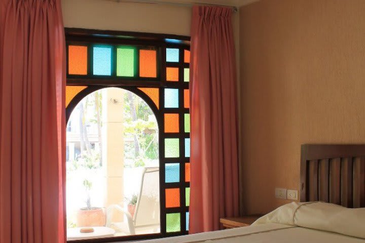 Guest room with exterior views at Cabañas María del Mar hotel on Isla Mujeres