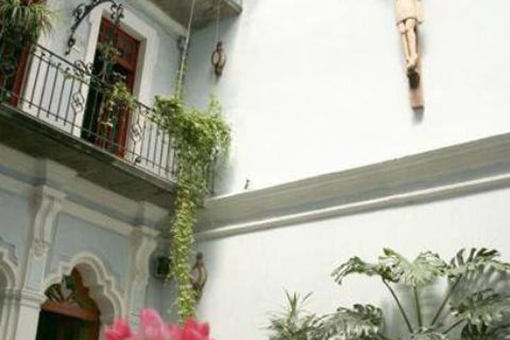 Interior of the Casa de la Palma hotel in the historic downtown of Puebla