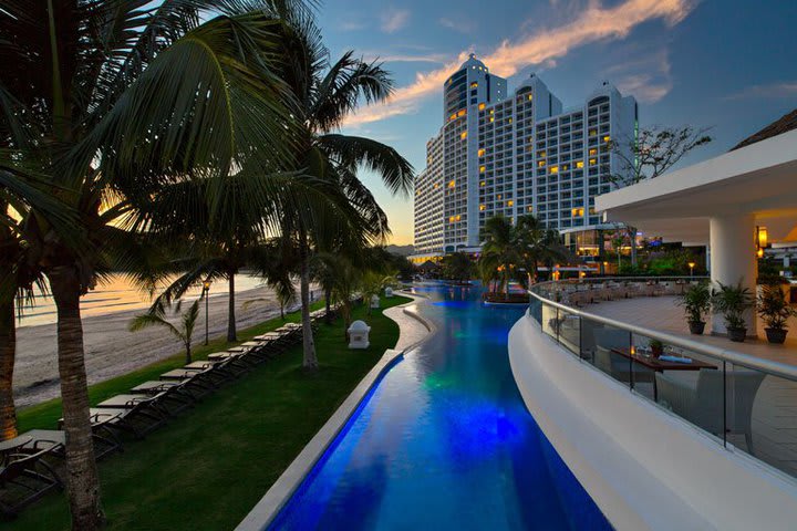 Pool and beach at the resort