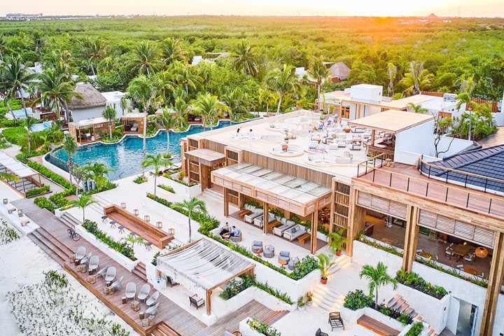 Aerial view of the hotel