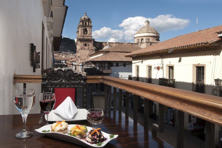 Terrace in the restaurant at the Sonesta Posadas hotel in the city of Cusco