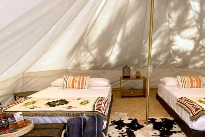 Interior de un glamping