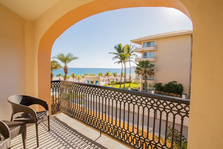 Partial ocean view as seen from a balcony