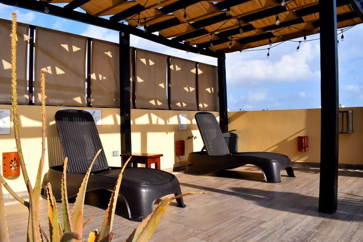 Sun loungers on the terrace