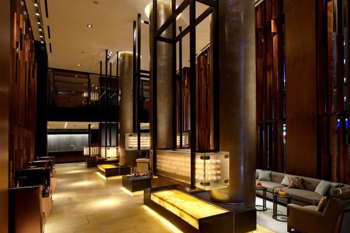 Lobby at the Trump SoHo hotel in the southern area of Manhattan, in New York