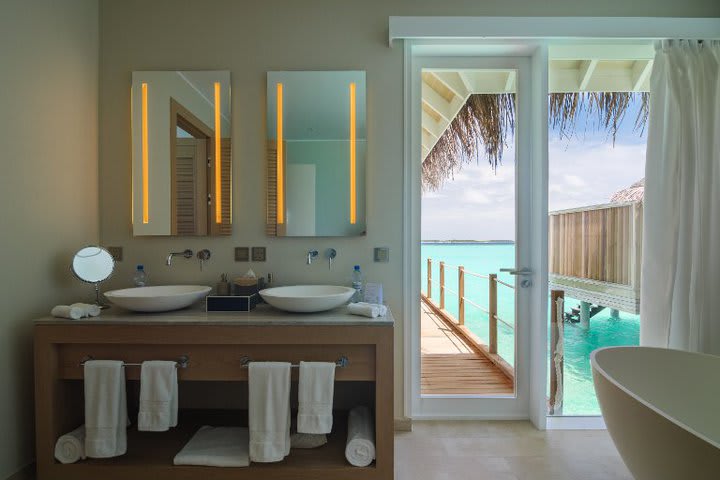 Bathroom of a villa over the water