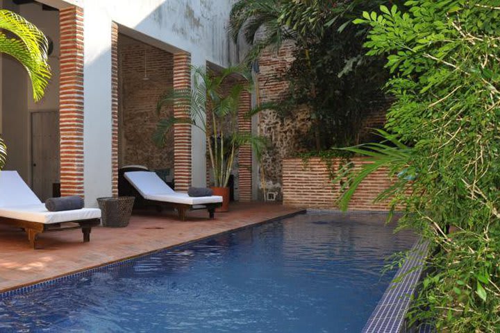 The hotel has an outdoor pool