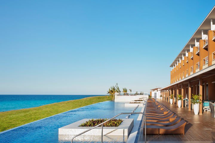 Panoramic view from one of the pools