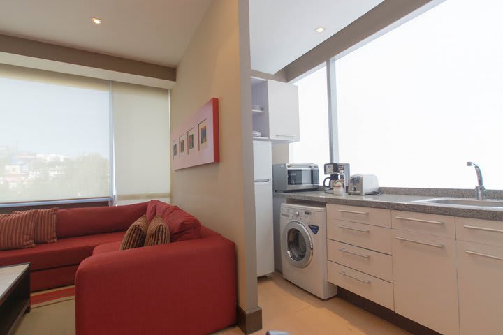 Suites are fitted with washing machine and dryer