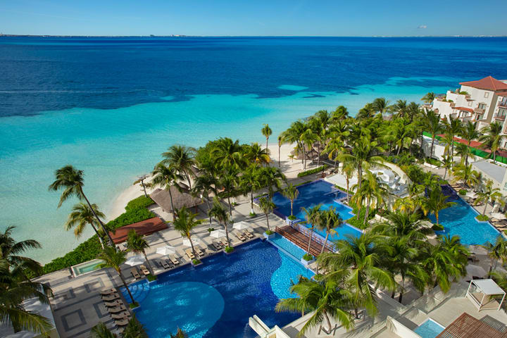 Aerial view of the pool