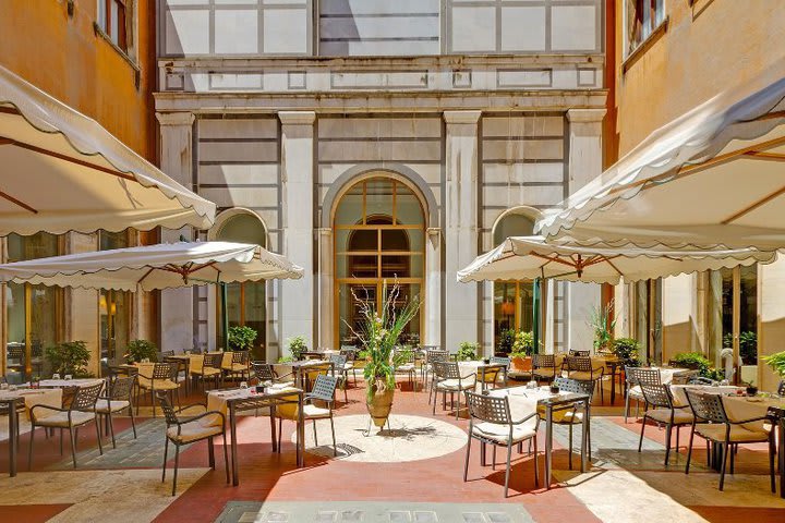 Il Chiostro restaurant at the Palazzo Carpegna hotel in Rome