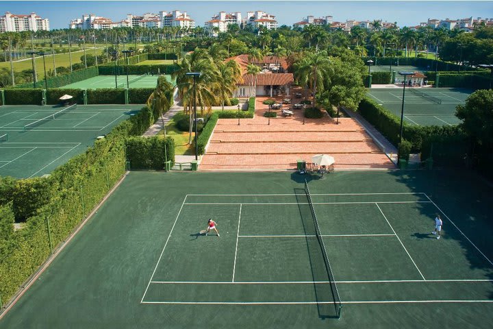 Tennis court at the Fisher Island hotel