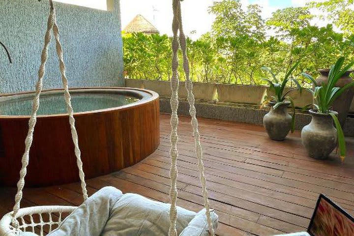 Terrace of a villa with Jacuzzi