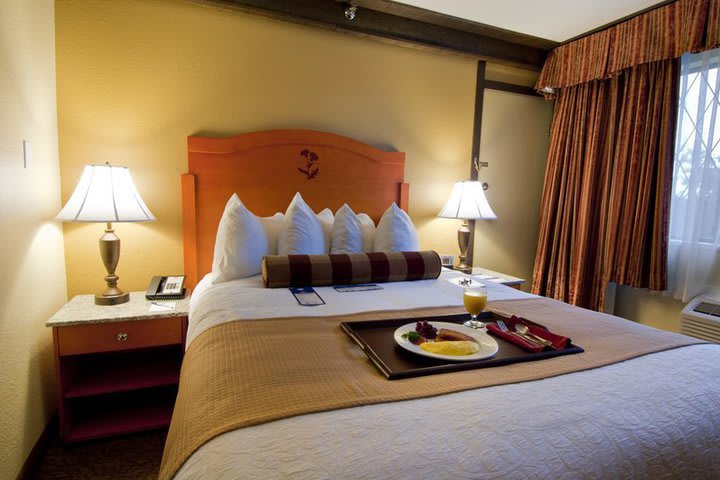 Standard guest room with a queen size bed at the Best Western Plus Abercorn Inn in Richmond