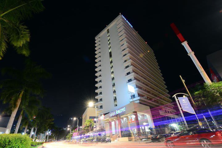 Night view of the facade