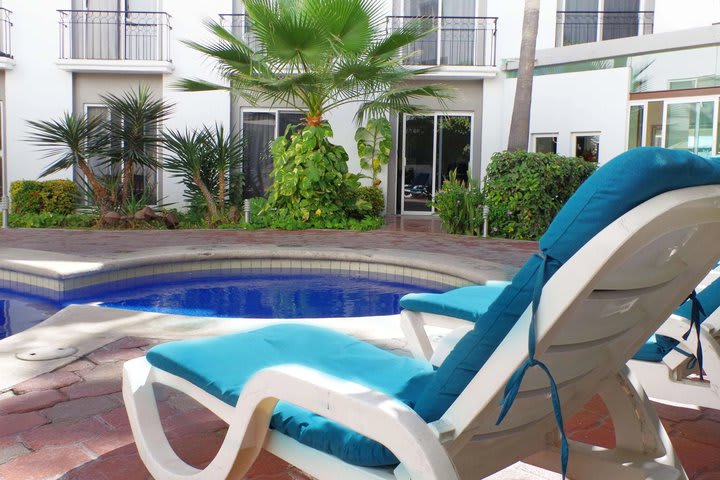 Sun loungers by the pool