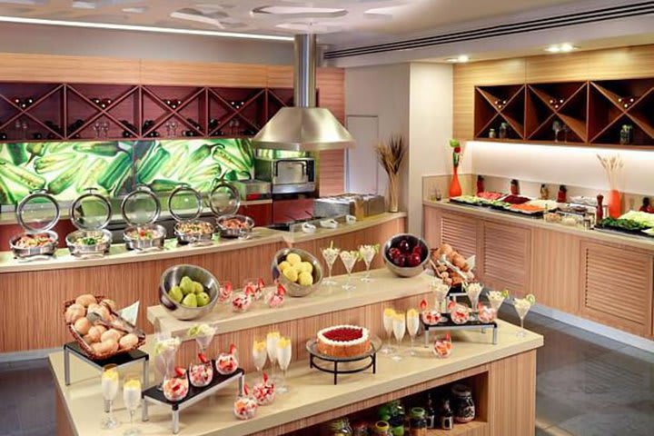 Food bar in the restaurant