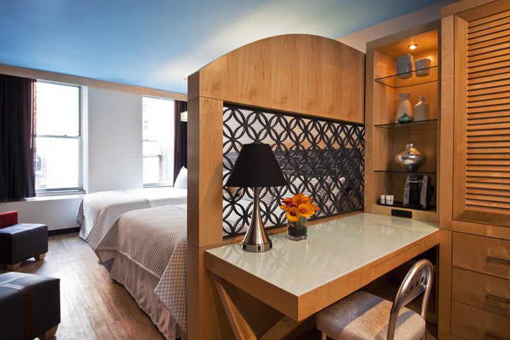 Room with two queen beds at the TRYP Times Square South hotel in New York