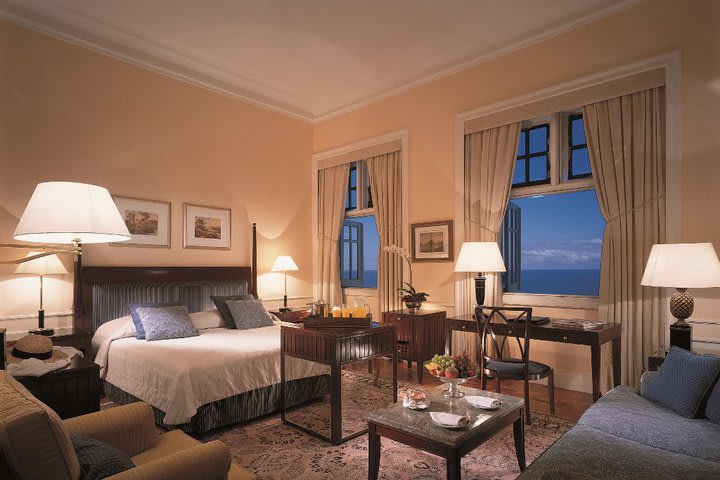 Guest room with ocean view at Copacabana Palace