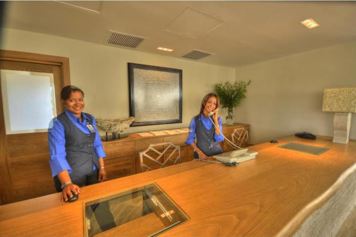 Front desk at the hotel