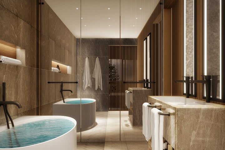 Bathroom in a junior suite (computer-generated image)