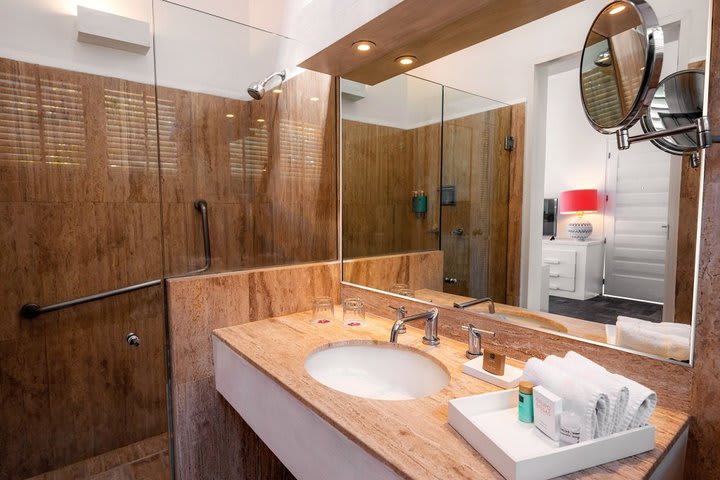 Bathroom in a casita with shared pool