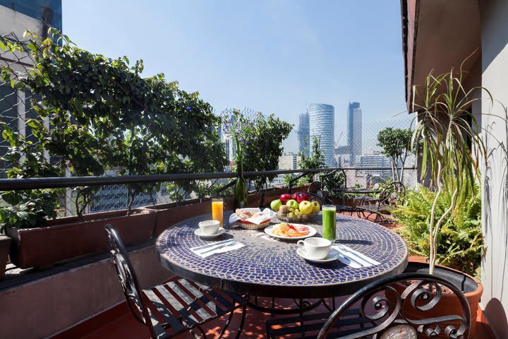 The presidential suite has a large terrace