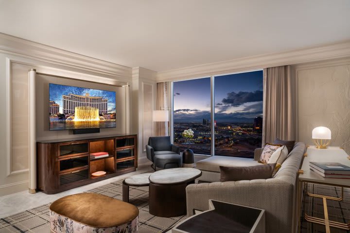 Sitting area in the penthouse suite