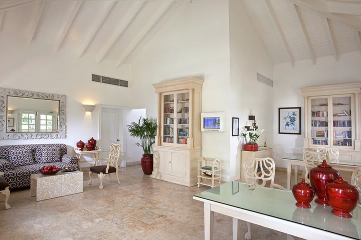 Elegant lobby with sitting areas