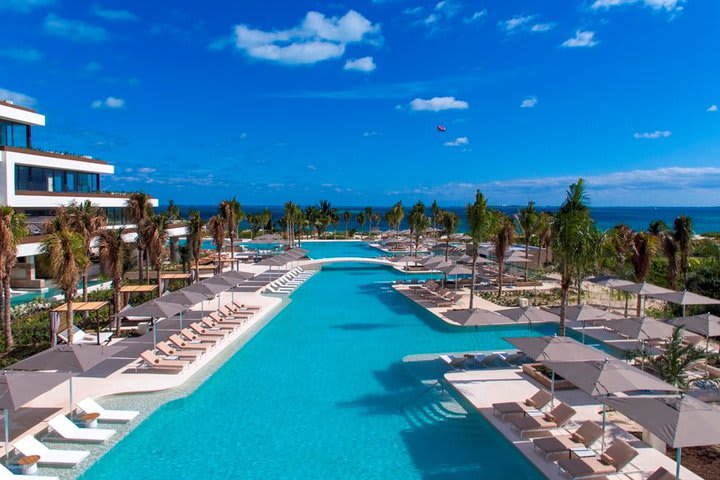 Aerial view of the pool