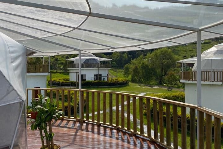 The balcony of a cabin