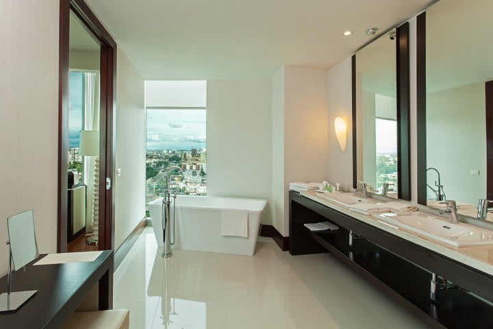 Tub in a private bathroom