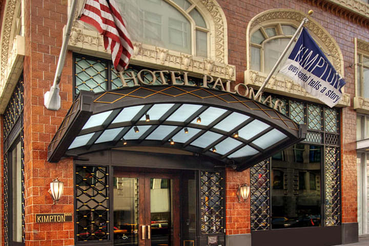 Entrance to the Palomar hotel in San Francisco