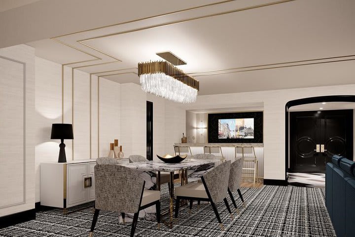 Dining area in a Versailles premium suite