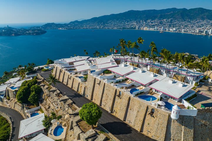 Aerial view of the junior suites on the mountain top